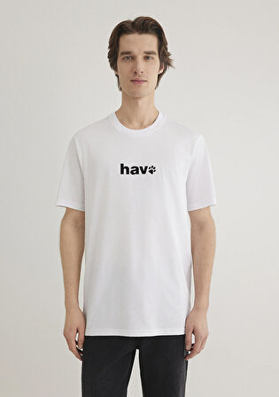 Hav Baskılı Beyaz Tişört 0612759-620