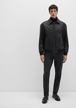 Siyah Suni Deri Ceket 0110636-71379