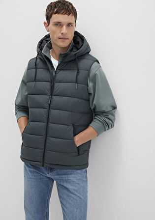 Kapüşonlu Yeşil Şişme Yelek 0110604-71598