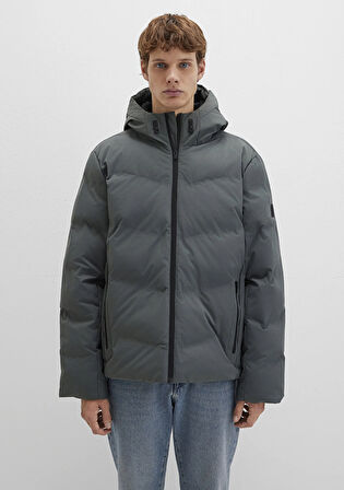 Kapüşonlu Yeşil Şişme Mont 0110651-71598