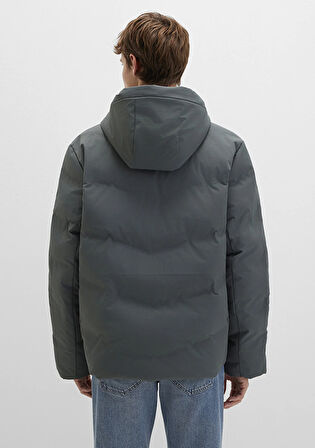 Kapüşonlu Yeşil Şişme Mont 0110651-71598