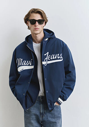 Mavi Jeans Baskılı Lacivert Kolej Ceket 0110624-89353
