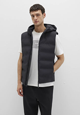 Kapüşonlu Siyah Şişme Yelek 0110619-71379