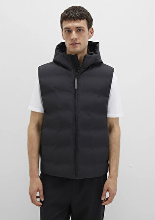 Kapüşonlu Siyah Şişme Yelek 0110619-71379