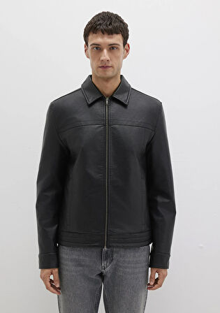 Siyah Suni Deri Ceket 0110635-71379
