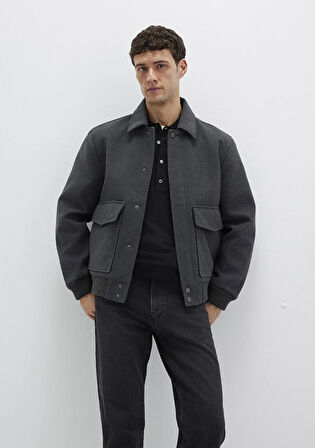 Yün Karışımlı Antrasit Ceket 0110658-80023