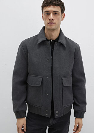 Yün Karışımlı Antrasit Ceket 0110658-80023