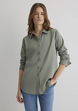 Lux Touch TENCEL TM Yeşil Lyocell Gömlek 1210890-71841