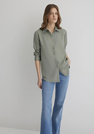 Lux Touch TENCEL TM Yeşil Lyocell Gömlek 1210890-71841