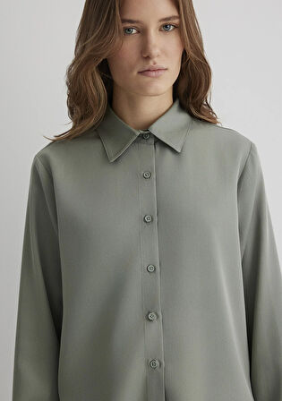 Lux Touch TENCEL TM Yeşil Lyocell Gömlek 1210890-71841