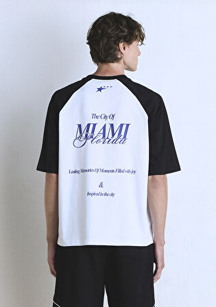 Miami Florida Baskılı Beyaz Forma Tişört 0612780-620