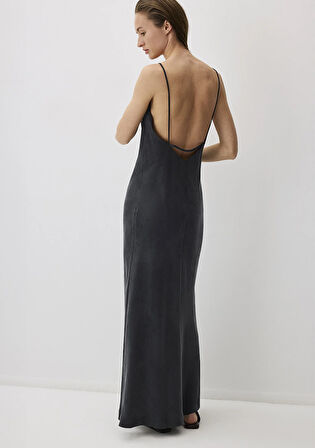 Siyah Tencel TM Lyocell Askılı Elbise 1310701-900