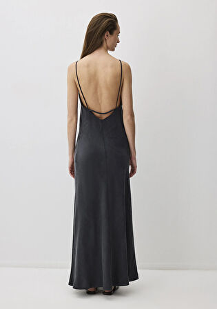 Siyah Tencel TM Lyocell Askılı Elbise 1310701-900