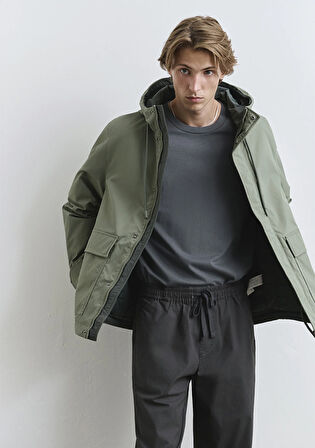 Kapüşonlu Yeşil Mont 0110620-80692