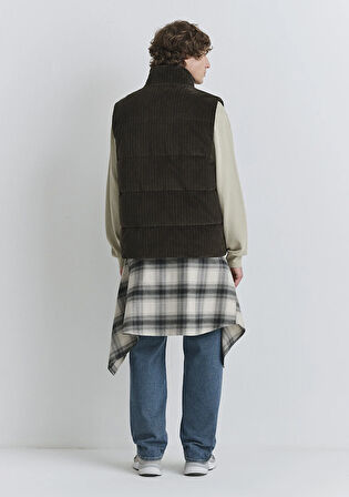 Kahverengi Kadife Şişme Yelek 0110659-71552