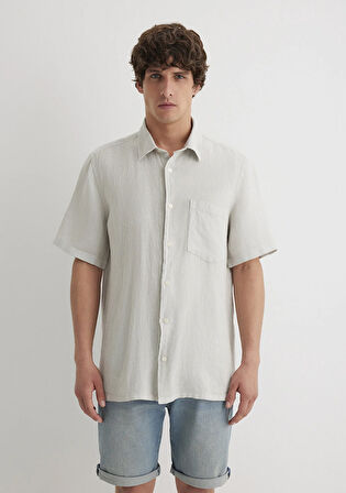 Gri Keten Gömlek 0211473-70080