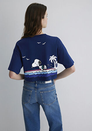Snoopy Baskılı Lacivert Tişört 1613360-70491