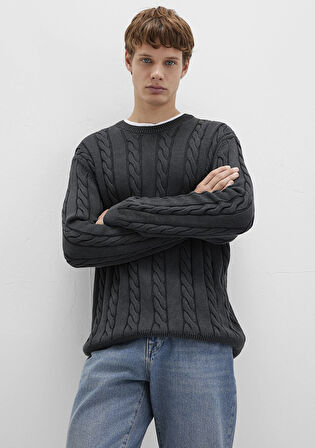 Antrasit Örgü Kazak 0710313-70076