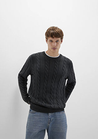 Antrasit Örgü Kazak 0710313-70076