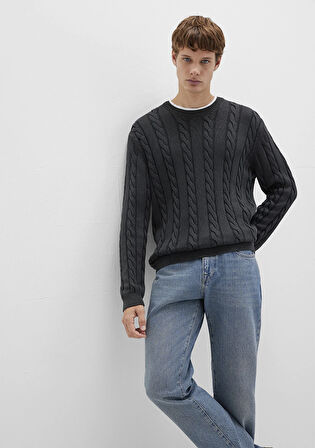 Antrasit Örgü Kazak 0710313-70076