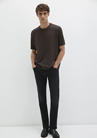 Kısa Kollu Kahverengi Triko Tişört 0710312-70219