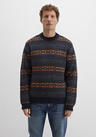 Yün Karışımlı Lacivert Kazak 0710331-70497