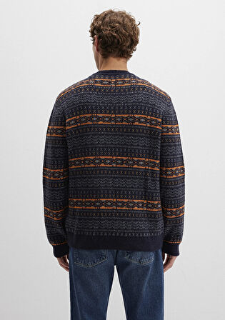 Yün Karışımlı Lacivert Kazak 0710331-70497