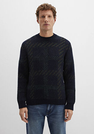 Yün Karışımlı Lacivert Kazak 0710333-70497