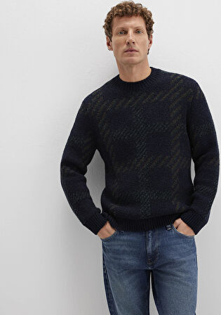 Yün Karışımlı Lacivert Kazak 0710333-70497