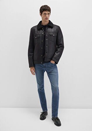 Siyah Suni Deri Ceket 0110460-71379