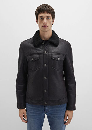 Siyah Suni Deri Ceket 0110460-71379