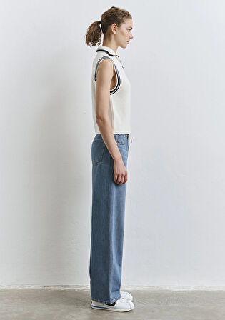 Yarı Fermuarlı Ekru Süveter 1710698-70057