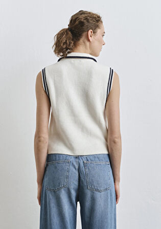 Yarı Fermuarlı Ekru Süveter 1710698-70057
