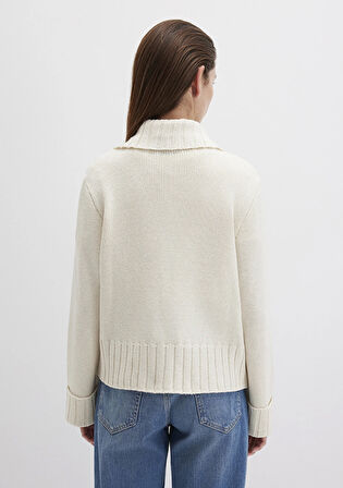 Yarı Fermuarlı Ekru Kazak 1710703-82127