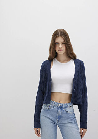 Düğmeli Lacivert Hırka 1710576-70488