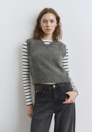 Yün Karışımlı Antrasit Süveter 1710711-87829