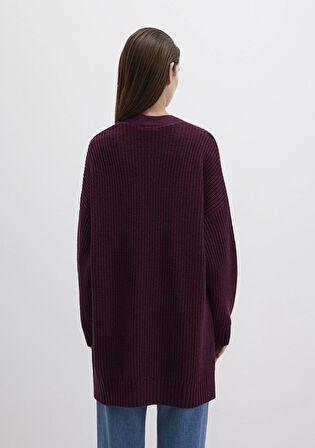 Uzun Bordo Hırka 1710118-70434