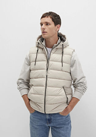 Kapüşonlu Bej Şişme Yelek 0110604-70144