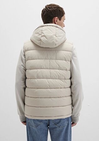 Kapüşonlu Bej Şişme Yelek 0110604-70144