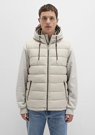 Kapüşonlu Bej Şişme Yelek 0110604-70144