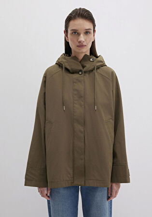 Kapüşonlu Haki Trençkot 1110573-71543