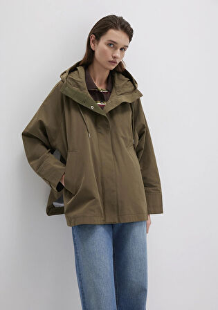 Kapüşonlu Haki Trençkot 1110573-71543