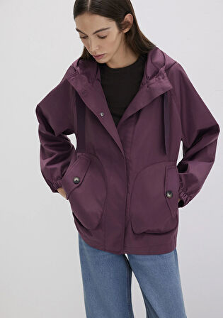 Kapüşonlu Mor Ceket 1110014-70223