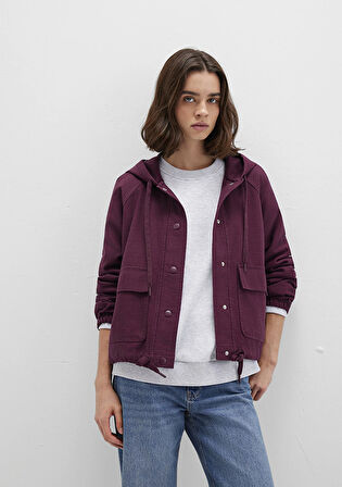 Kapüşonlu Bordo Ceket 110775-87830