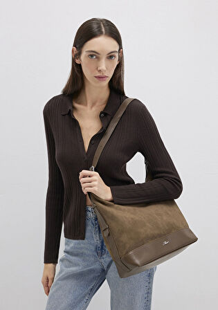 Suni Süet Haki Omuz Çantası 1913473-71821
