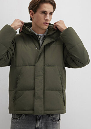 Kapüşonlu Haki Ceket 0110683-80714