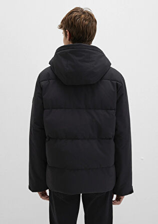 Kapüşonlu Siyah Şişme Mont 0110675-71379