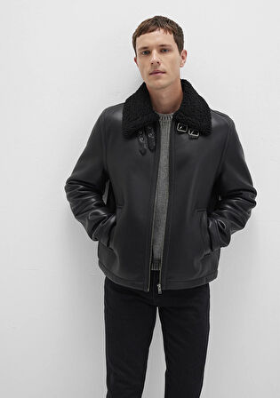 Siyah Siyah Suni Deri Ceket 0110670-71379