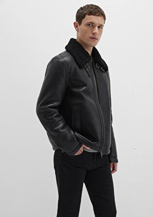 Siyah Siyah Suni Deri Ceket 0110670-71379