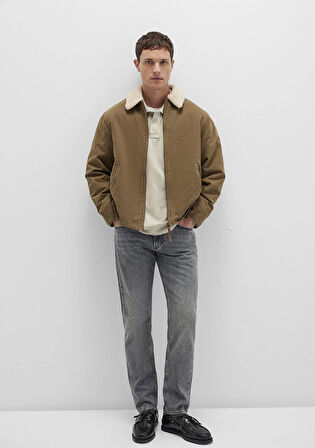 Suni Kürk Detaylı Kahverengi Ceket 0110627-87538